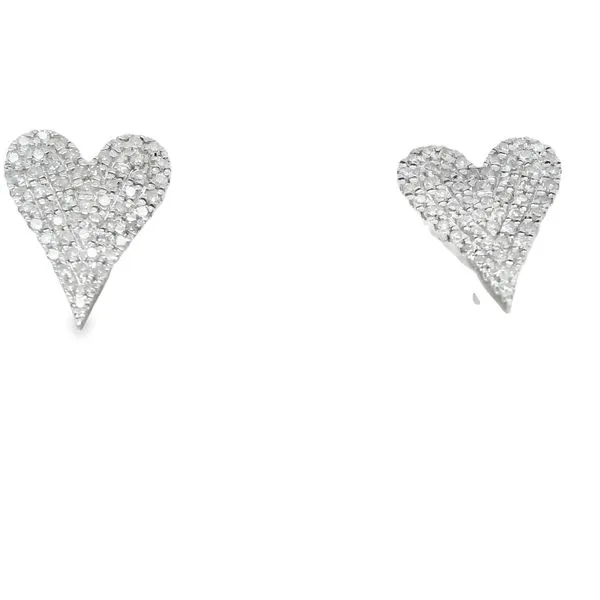 10K WHITE GOLD DIAMOND PAVE HEART POST EARRINGS  .25 CTTW Lennon's W.B. Wilcox Jewelers New Hartford, NY