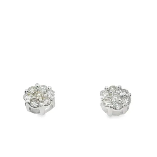 14KWG DIAMOND CLUSTER POST EARRINGS .55 CTTW Lennon's W.B. Wilcox Jewelers New Hartford, NY