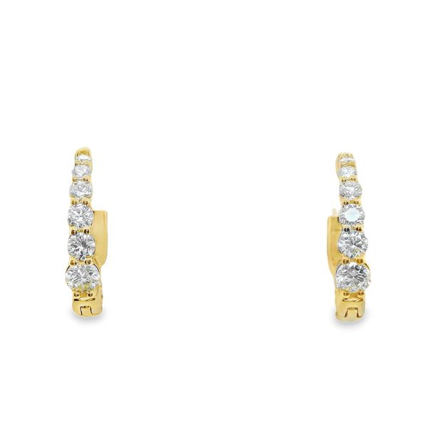 14K YG DIAMOND HINGED HOOP EARRINGS DIAMONDS INSIDE AND OUTSIDE .50CTTW Lennon's W.B. Wilcox Jewelers New Hartford, NY