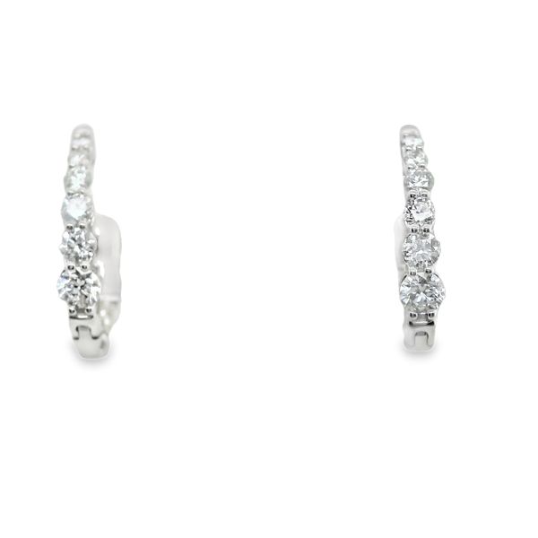 14K WG DIAMOND HINGED HOOP EARRINGS DIAMONDS INSIDE AND OUTSIDE .50CTTW Lennon's W.B. Wilcox Jewelers New Hartford, NY