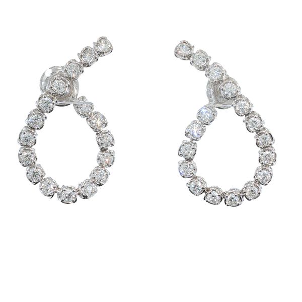 18K WG 2.74 CTTW DIAMOND LOOPED POST EARRINGS   HI/SI Lennon's W.B. Wilcox Jewelers New Hartford, NY