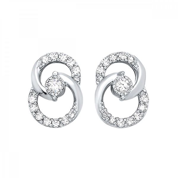 10KW STUD EARRINGS WITH A FIGURE 8 DESIGN CONTAINING 26 DIAMONDS TOTALING .25CT Lennon's W.B. Wilcox Jewelers New Hartford, NY
