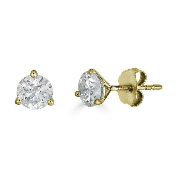 14KT YG ROUND DIAMOND MARTINI STUDS .75CTTW  HI/I1 Lennon's W.B. Wilcox Jewelers New Hartford, NY
