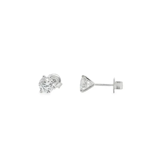 14K WG LAB GROWN DIAMOND EARRING STUDS IN MARTINI SETTING 1.09CTTW Lennon's W.B. Wilcox Jewelers New Hartford, NY