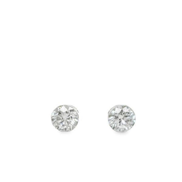 1 PR 14K WHITE GOLD LAB GROWN DIAMOND EAR. SET IN BEZELS  2.05 CTTW Lennon's W.B. Wilcox Jewelers New Hartford, NY
