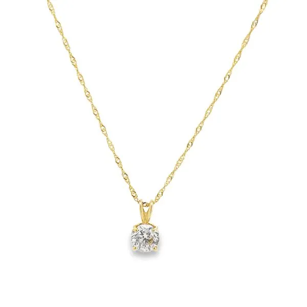 14 Karat Yellow Gold Pendant With One 1.01Ct Round Diamond Lennon's W.B. Wilcox Jewelers New Hartford, NY
