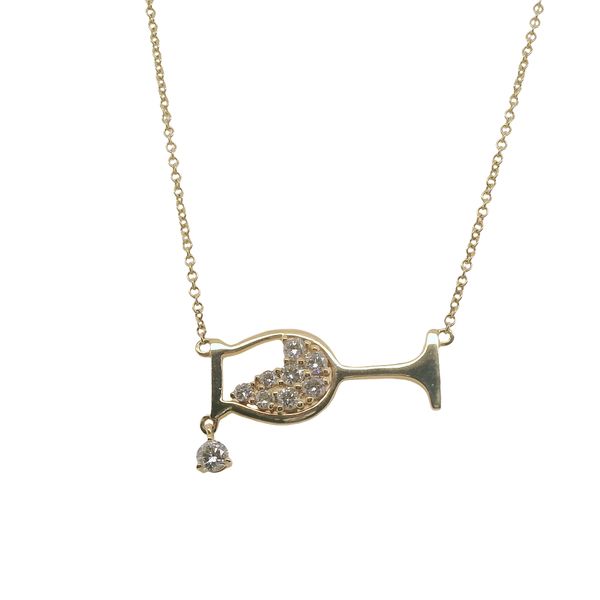 14KY DIAMOND WINE GLASS PENDANT WITH .47CTTW Lennon's W.B. Wilcox Jewelers New Hartford, NY