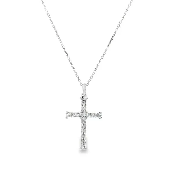 14KT WG PENDANT WITH 2 ROWS OF ROUND DIAMONDS .20CTTW Lennon's W.B. Wilcox Jewelers New Hartford, NY