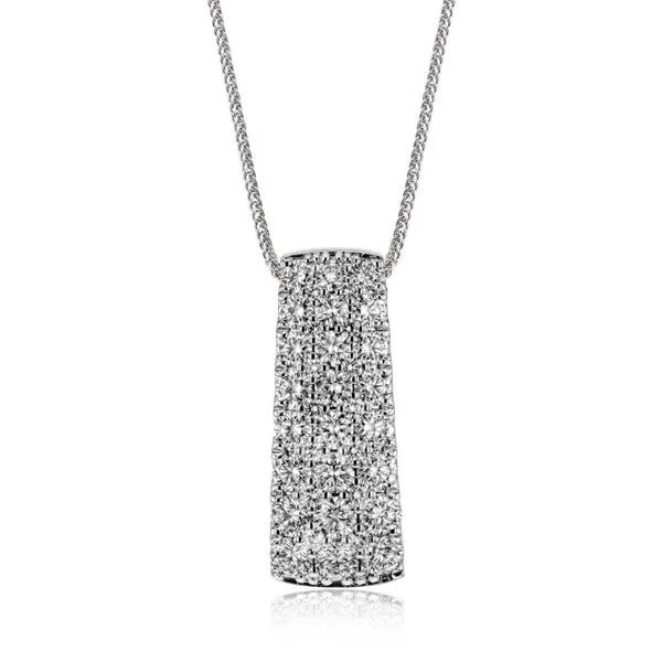 18Kt White Gold Pendant Containing 38 Round Diamonds  Lennon's W.B. Wilcox Jewelers New Hartford, NY