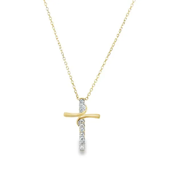 10KT YELLOW GOLD DIAMOND CROSS NECKLACE  Lennon's W.B. Wilcox Jewelers New Hartford, NY
