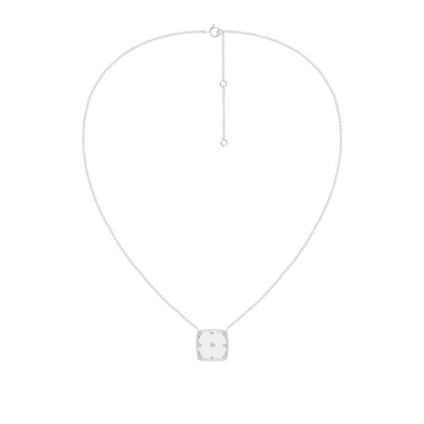 14KW WITH GLASS PENDANT WITH DIAMONDS 0.07CTW WITH CHAIN Image 2 Lennon's W.B. Wilcox Jewelers New Hartford, NY