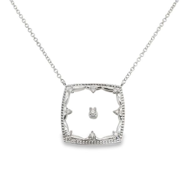 14KW WITH GLASS PENDANT WITH DIAMONDS 0.07CTW WITH CHAIN Lennon's W.B. Wilcox Jewelers New Hartford, NY
