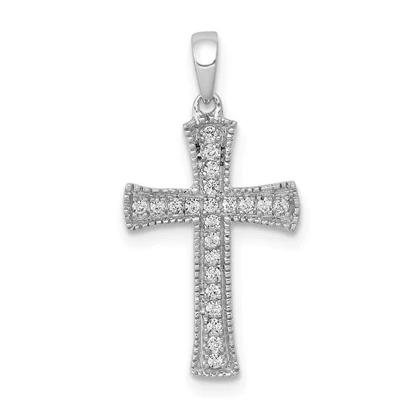White 14 Karat Cross With 22 0.11Tw Round Diamonds Lennon's W.B. Wilcox Jewelers New Hartford, NY