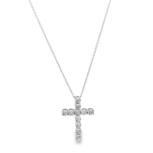 14K WG CROSS PENDANT WITH 11 ILLUSION DIAMONDS TOTALING .24CTTW Lennon's W.B. Wilcox Jewelers New Hartford, NY