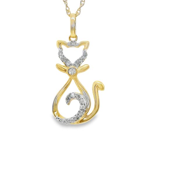 10K YG DIAMOND CAT PEND .08 CTTW Lennon's W.B. Wilcox Jewelers New Hartford, NY