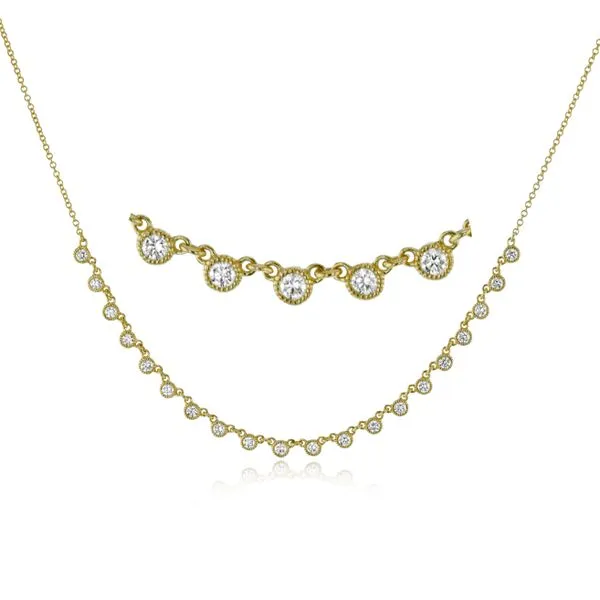 18Kt Yellow Gold Necklace Containing 20 Round Diamonds Lennon's W.B. Wilcox Jewelers New Hartford, NY