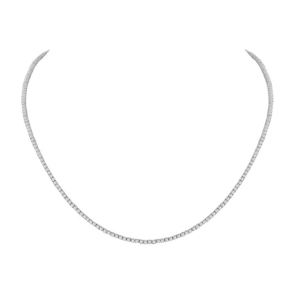 18KT White Gold Diamond Tennis Necklace with Round Diamonds 3.17CTTW Lennon's W.B. Wilcox Jewelers New Hartford, NY