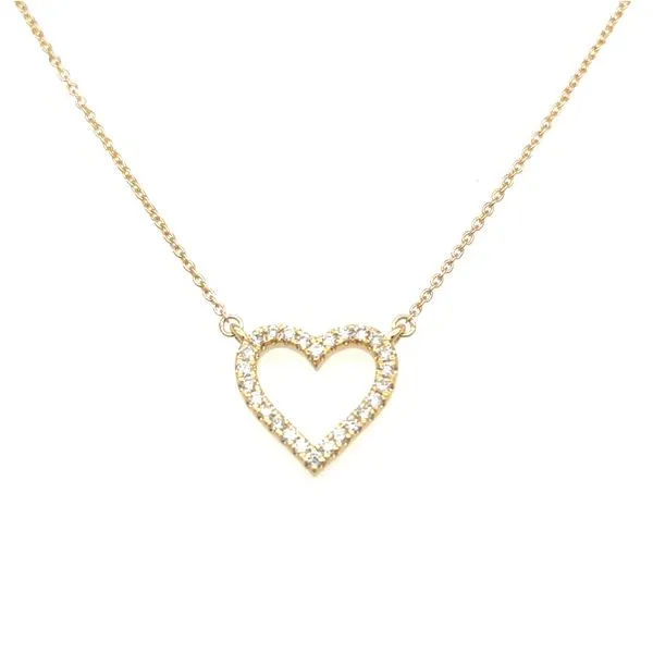 18Kt Yellow Gold Open Heart Containing Round Diamonds .25CTTW Lennon's W.B. Wilcox Jewelers New Hartford, NY