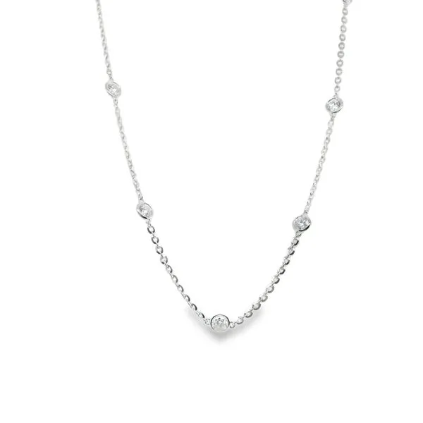 14K WHITE GOLD NECKLACE 10 DIAMONDS = 1.00 CTTW  Lennon's W.B. Wilcox Jewelers New Hartford, NY