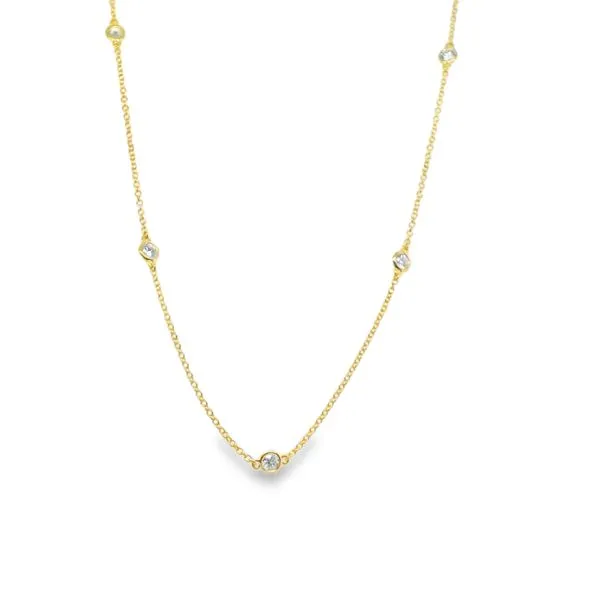  14K YELLOW GOLD  DIAMOND NECKLACE  10= .50 CTTW  18" Lennon's W.B. Wilcox Jewelers New Hartford, NY