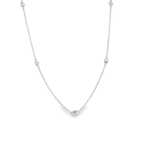  14K WHITE GOLD  DIAMOND NECKLACE  10= .50 CTTW  18" Lennon's W.B. Wilcox Jewelers New Hartford, NY