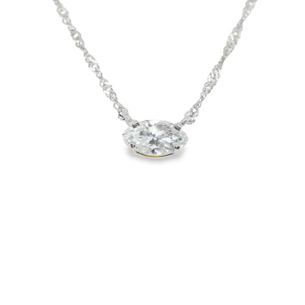 14K WG  NATURAL MARQUISE DIAMOND NECKLACE  .30 CT  I/VVS1 Lennon's W.B. Wilcox Jewelers New Hartford, NY