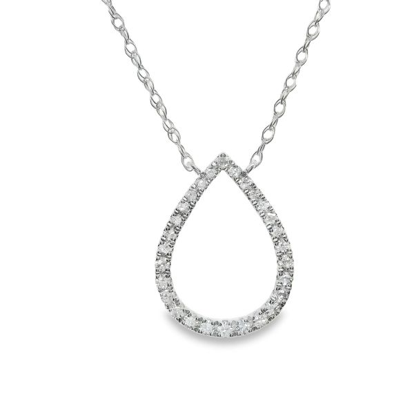 10K WG FASHION DIAMOND TEARDROP SHAPED PENDANT .10 CTTW Lennon's W.B. Wilcox Jewelers New Hartford, NY