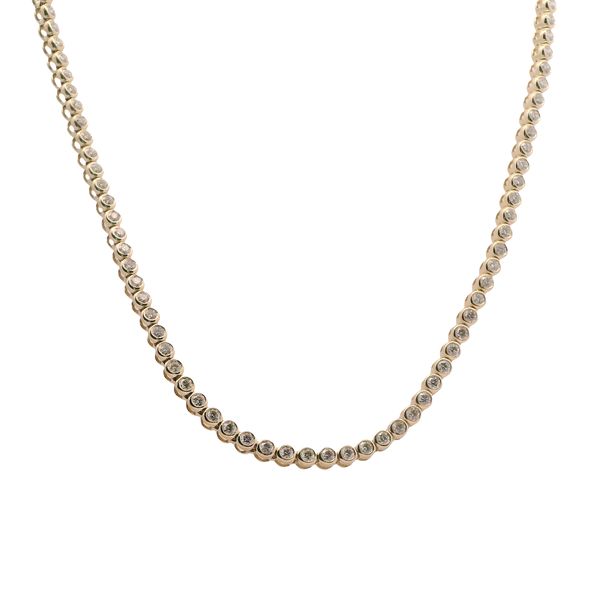 14K YG DIAMOND BEZEL NECKLACE  1.42 CTTW Lennon's W.B. Wilcox Jewelers New Hartford, NY