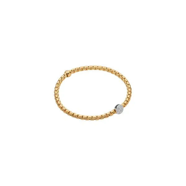 18Kt Yellow Bracelet Containing A Cluster Of Round Diamonds Lennon's W.B. Wilcox Jewelers New Hartford, NY