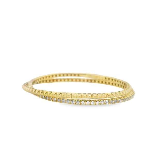 14KT YG LAYERED BANGLE CONTAINING 37 ROUND DIAMONDS 1.48CTTW Lennon's W.B. Wilcox Jewelers New Hartford, NY