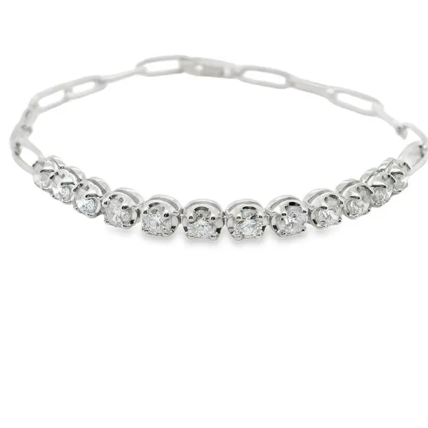14 KARAT WHITE GOLD DIAMOND PAPCLIP BRACELET 12= 1.30CTTW. Lennon's W.B. Wilcox Jewelers New Hartford, NY