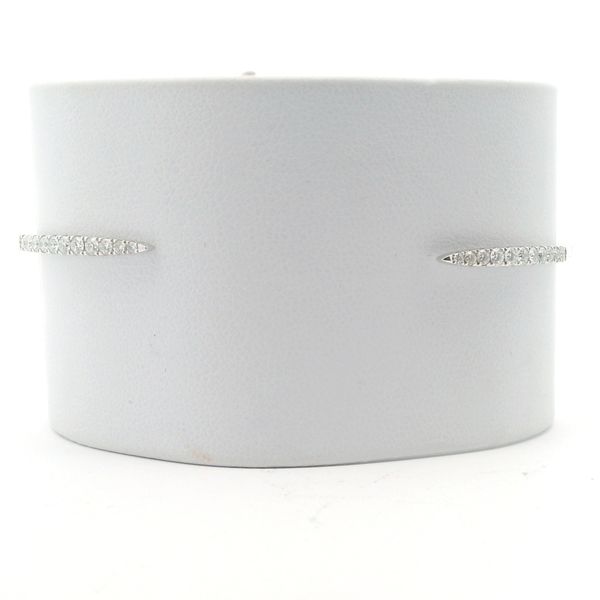 14KT W/G OPEN CUFF DIAMOND BRACELET SET WITH 22 DIAMONDS = .50CTTW SI2 GH Lennon's W.B. Wilcox Jewelers New Hartford, NY
