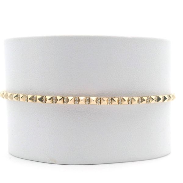 14KT YG FLEXIBLE DIAMOND BANGLE BRACELET WITH 52  DIAMONDS  = .20 CTTW I1 G/H Lennon's W.B. Wilcox Jewelers New Hartford, NY