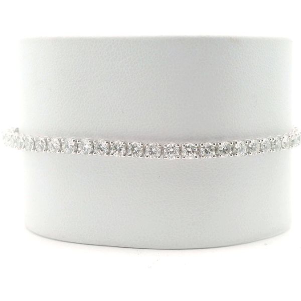 14K WG 7" NATURAL DIAMOND TENNIS BRAC 5.09 CTTW Lennon's W.B. Wilcox Jewelers New Hartford, NY