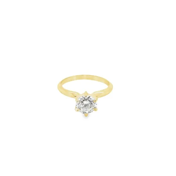 14KT YELLOW GOLD  6 PRONG SOLITAIRE MOUNTING WITH ONE LAB GROWN ROUND DIAMOND 1.03CTTW Lennon's W.B. Wilcox Jewelers New Hartford, NY