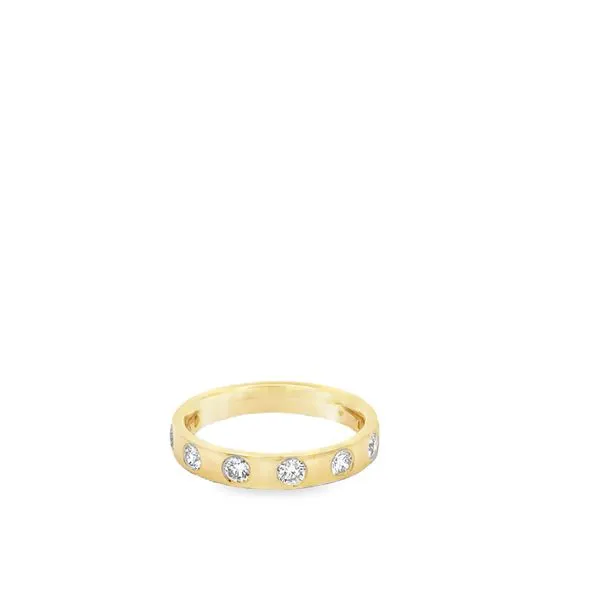 14K YELLOW GOLD LAB GROWN DIA BAND 9 ROUND DIAS BEZEL SET INTO BAND .75CTW Lennon's W.B. Wilcox Jewelers New Hartford, NY