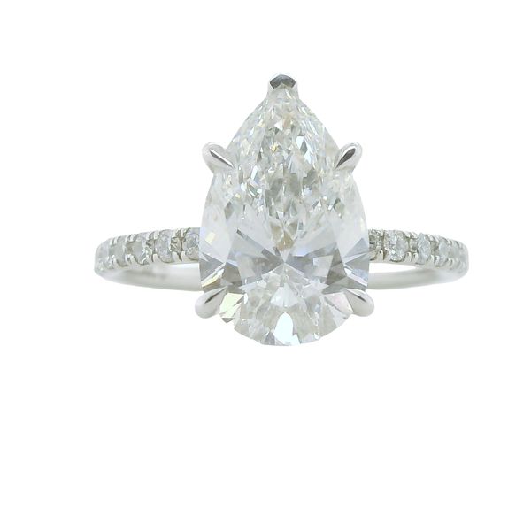 LDS PEAR SHAPED LAB GROWN DIA 3.0 CT WITH 33 RND LAB DIAS. IN MTG.  33= .37 CTTW<br>IGI CERT 621484690 Lennon's W.B. Wilcox Jewelers New Hartford, NY