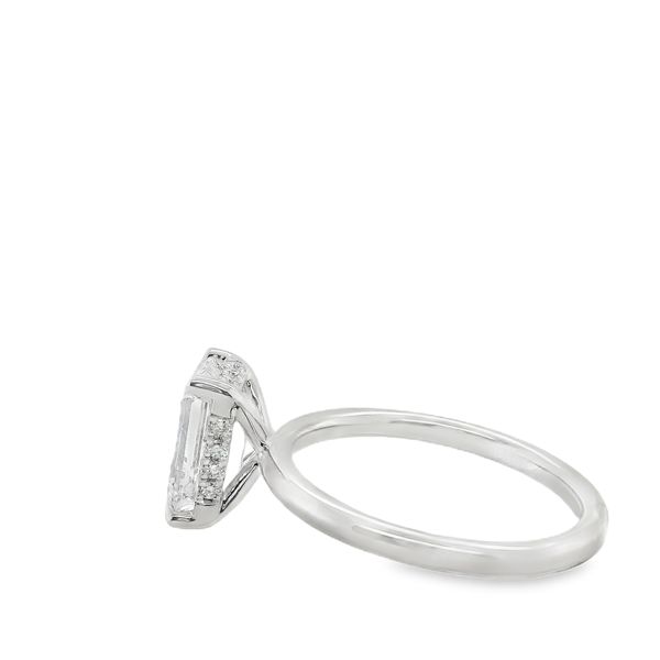 14K WG LAB GROWN DIAMOND- EMERALD CUT 2.04 CT E/VVS2  WITH ROUND L.G. DIAS. IN HIDDEN HALO =.09 CTTW Image 2 Lennon's W.B. Wilcox Jewelers New Hartford, NY