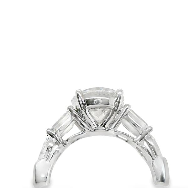 14K WG LAB GROWN DIA RING WITH ROUND 3.04 CT  F/VS1, 2- EM CUT = 1.07 CTTW, 2-PEAR SHAPED = .50 CCTW Image 3 Lennon's W.B. Wilcox Jewelers New Hartford, NY