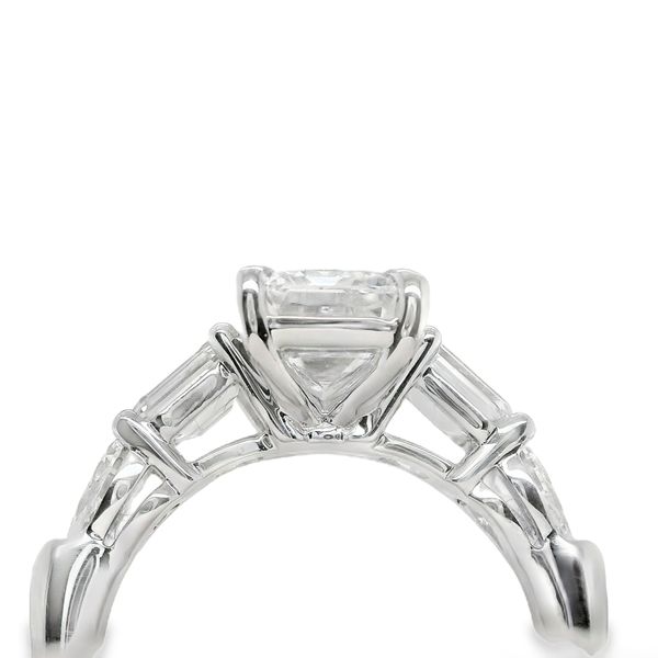 14K WG LAB GROWN DIA RING WITH EMERALD CUT CENTER =3.03 CT D/VS1  2-BAGUETTES = 1.02CTTW, 2 -PEARSHAPE = .47 CTTTW Image 2 Lennon's W.B. Wilcox Jewelers New Hartford, NY