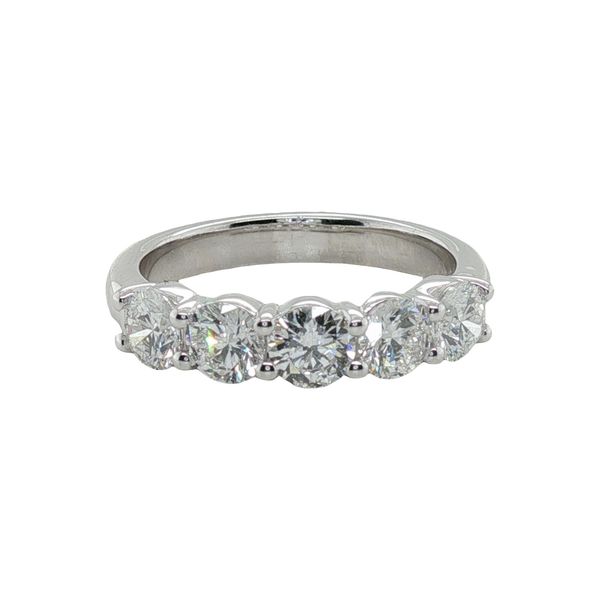 14K WG LAB GROWN DIAMOND BAND WITH  5 RND STONES = 1.56 CTTW Lennon's W.B. Wilcox Jewelers New Hartford, NY