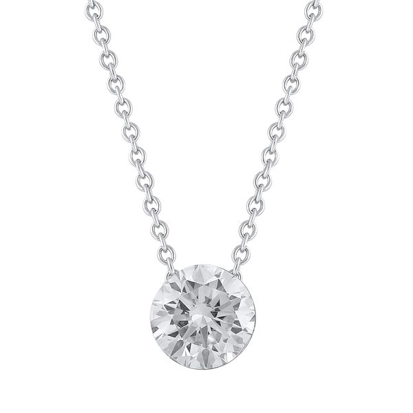 14KW LAB GROWN ROUND DIAMOND PENDANT IN A BEZEL SETTING = 1.05CT Lennon's W.B. Wilcox Jewelers New Hartford, NY