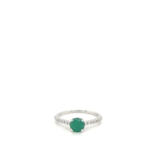 14K White Gold Emerald and Diamond Fashion Ring Lennon's W.B. Wilcox Jewelers New Hartford, NY