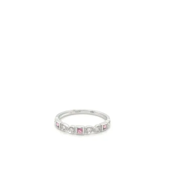10K White Gold Diamond and Pink Topaz Band Lennon's W.B. Wilcox Jewelers New Hartford, NY