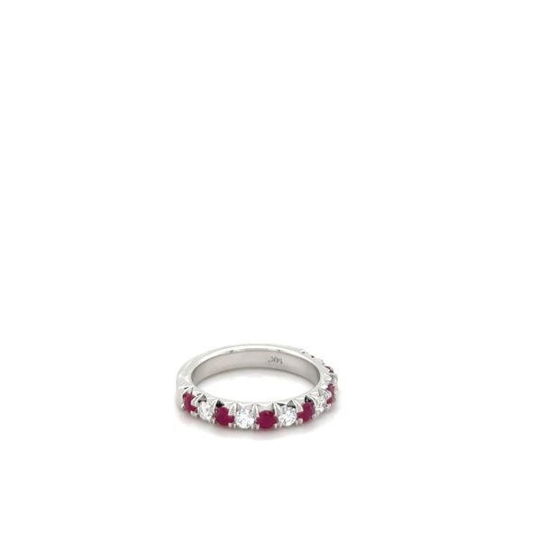 Alternating Ruby and Diamond Band Image 2 Lennon's W.B. Wilcox Jewelers New Hartford, NY