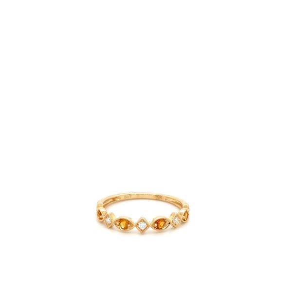 10kyg Ring With 4=0.17Tw Round citrine And 3=0.05Tw Round Diamonds Lennon's W.B. Wilcox Jewelers New Hartford, NY