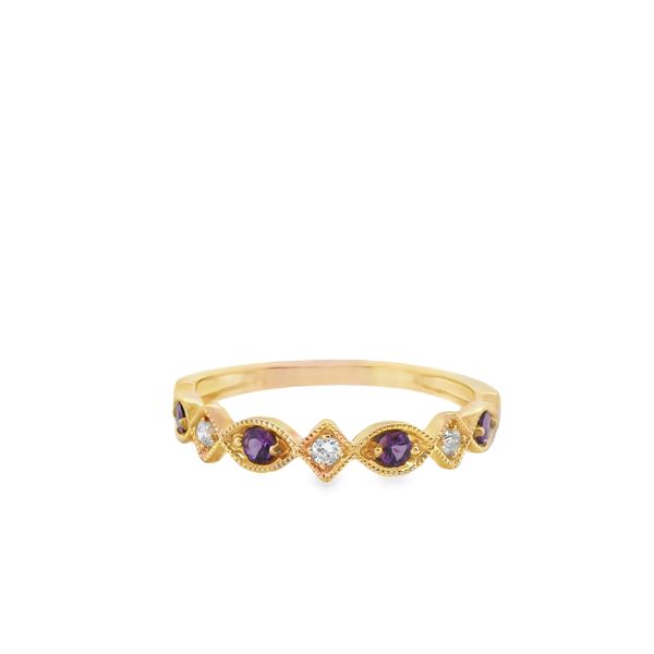 10K ROSE GOLD AMETHYST AND DIA. STACKABLE RING Lennon's W.B. Wilcox Jewelers New Hartford, NY