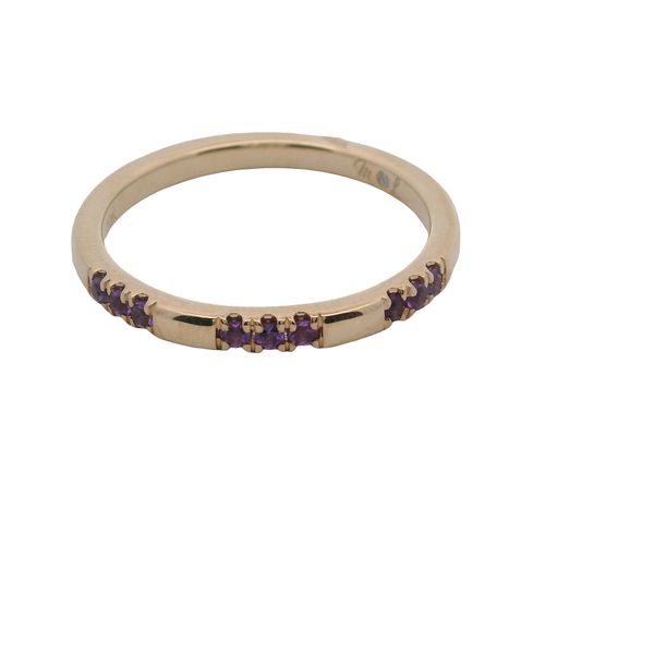 10K YG RING WITH 9 GEN. AMETHYSTS IN SECTIONS OF 3 - .11 CTTW Lennon's W.B. Wilcox Jewelers New Hartford, NY