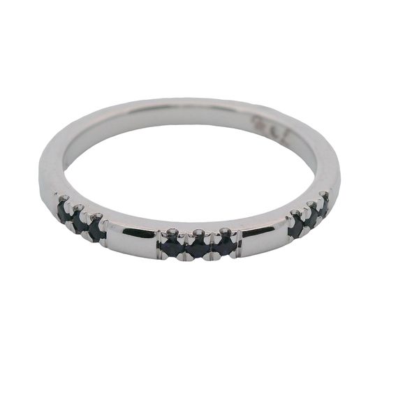 10WG BAND WITH 9 GEN. SAPPHIRES SET IN 3 SECTIONS OF 3    .11 CTTW Lennon's W.B. Wilcox Jewelers New Hartford, NY