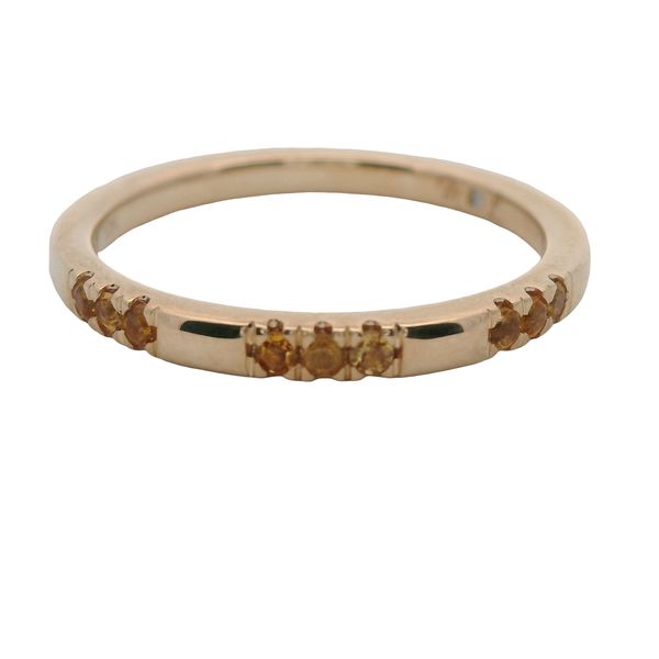 10K YG RING WITH 9 GEN. CITRINES SET IN 3 SECTIONS OF 3.   .11 CTTW Lennon's W.B. Wilcox Jewelers New Hartford, NY